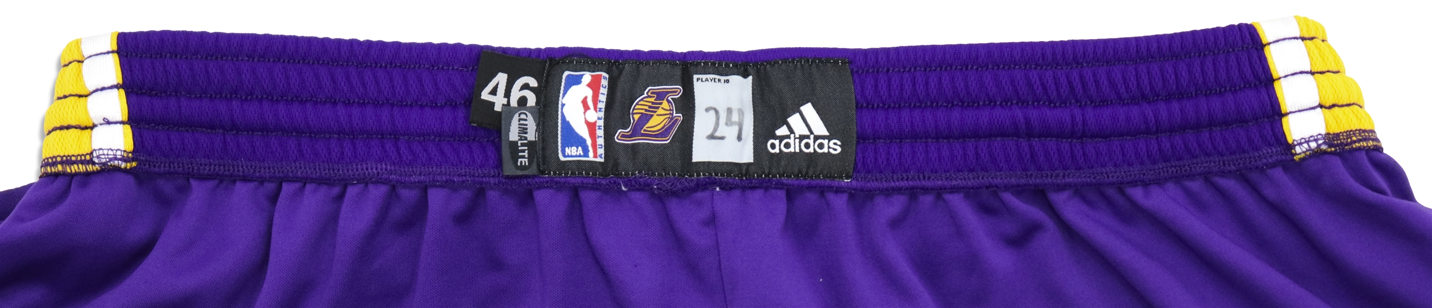 Kobe Bryant Game-Worn Lakers Road Shorts with Team Letter COA